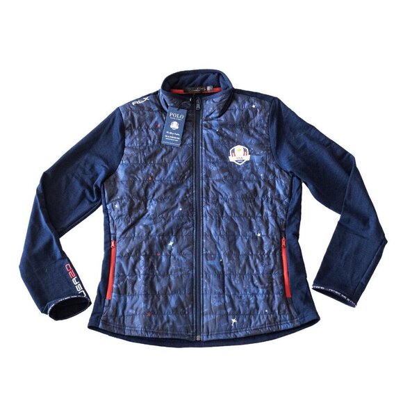 Ralph Lauren RLX Women’s Ryder Cup Team USA Full Zip Jacket Navy/Camo Large NEW - Picture 5 of 12